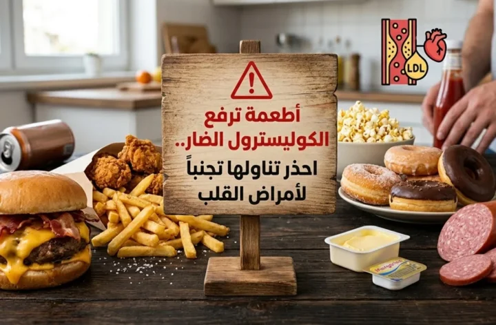 أطعمة ترفع الكوليسترول الضار وتسبب أمراض القلب وتصلب الشرايين