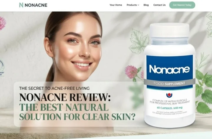 Nonacne review food supplement bottle for acne free clear skin